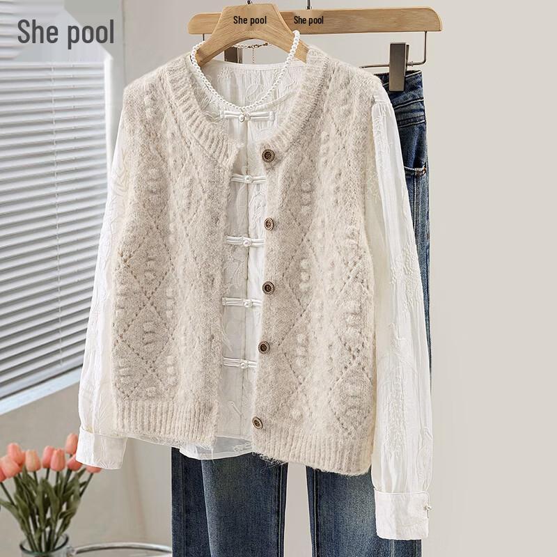 Women s Wool Blend Diamond Knit Vest One Size