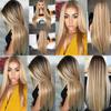 Magnifique perruque longue et lisse Ombré Blond pour femmes Parfaite pour les fêtes costumées et le Cosplay