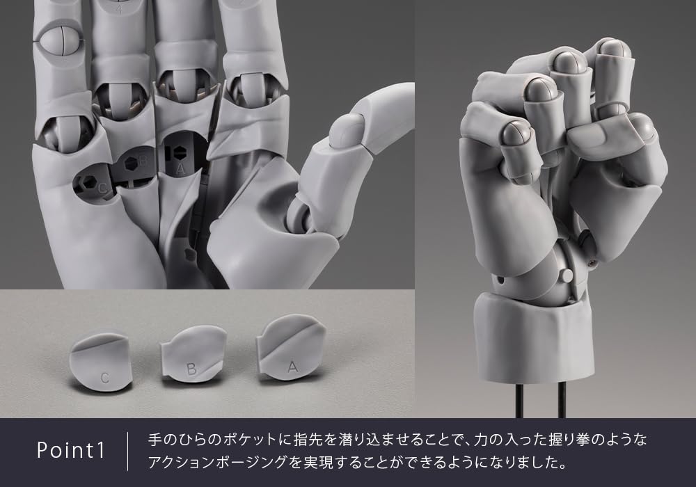 Kotobukiya Takahiro Kagami ARTIST SUPPORT ITEM Hand Model Scale Action Figure MEN'S/R -GRAY- 1/1