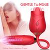 3-in-1 female masturbation rose sex toy Clit Clintoris G-point thrust Dildo oral sex Vibrator G-point stimulation licking erotic