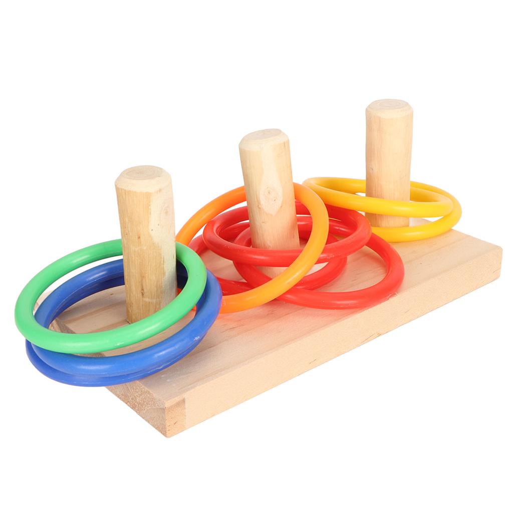 Bird Ring Toy Colorful Interactive Chewing Training Parrot Tabletop Puzzle Toy for Lovebird Cockatiel 7cm 2.8in Ring