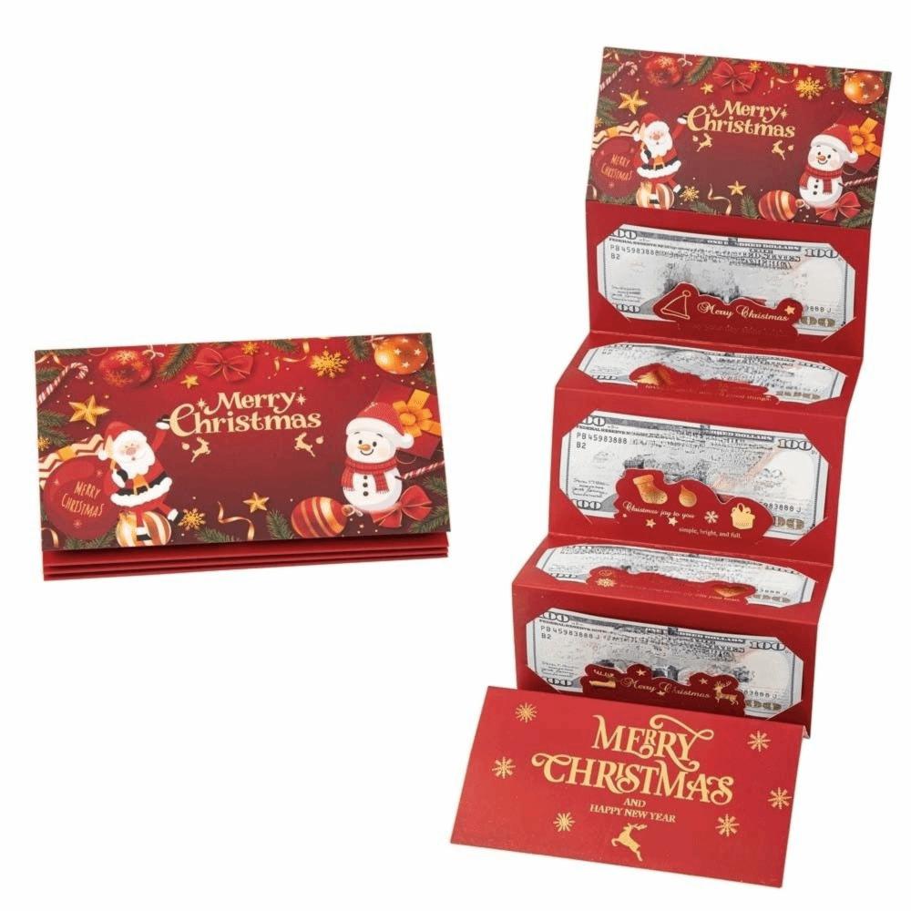 2 Set Santa Claus Folding Banknote Card 6 Card Positions Merry Christmas Decorations Kids