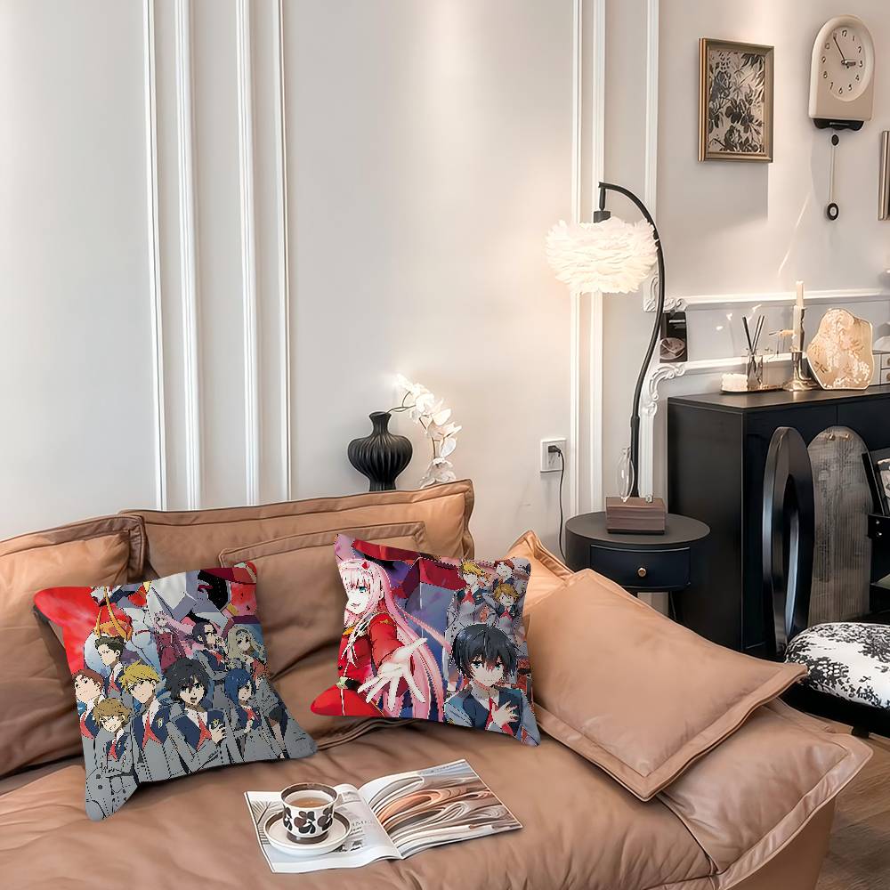 D-DARLING In The F-FRANXX Pillow Case Removable Washable Cushion Cover – All-Season Soft Linen