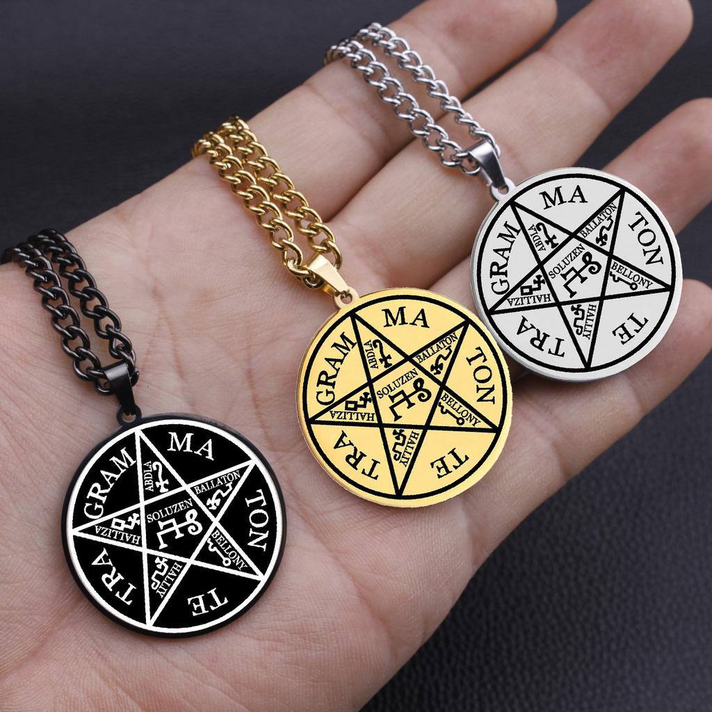 King of Pentacles 35 Solomon Enoch Protection Seal Four-Word God Name Kabbalah Star Pendant Necklace