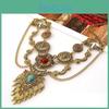 Style Simulation Ethnic Gemstone Decoration Women Necklace And Earring Set