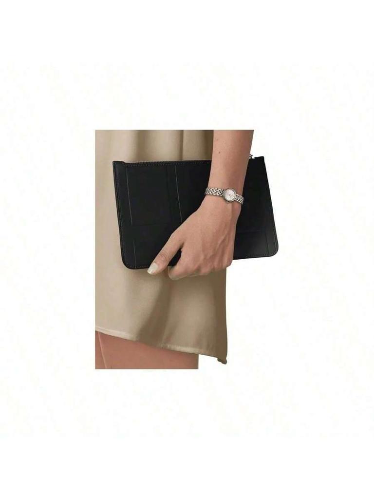 Lady's Quartz Watch, White Dial, Stainless Steel, Elegant & Generous. Ideal Business Wear, High Quality, Suitable Daily Use. T058.009.11.031.00