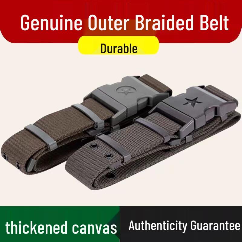 JunSui Men s Tactical Braided Nylon Belt 125cm (Large)