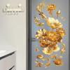 2 Stuks Waterdichte PVC Bloemen Koi Muurstickers Chinese Stijl Antistatische Decals voor Koffieshop Winkelpui Muurschildering Decor