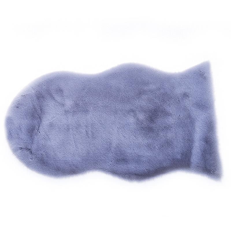 Irregular Long Pile Plush Sofa Cushion Rug - Faux Rabbit Fur for Living Room, Coffee Table, Bedroom, or Bedside.