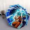 1pc Dragon Ball Z Super Saiyan Blue Goku & Vegeta Durable Cartoon Folding Umbrella, Portable 3-Fold Compact Umbrella for Men and Women, Suit