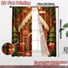 2D Flat Printing  JIT 2pcs   Curtains (Without Rod) Gingerbread Haven Popular Curtain Cloth Polyester Easy Install Curtains Home
