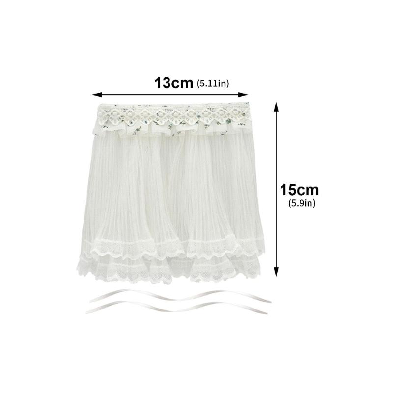 Delicate Lace Window Drapes For 1/12 Dollhouses Includes Two Removable Fabric Ties Perfect For Tiny Home Displays