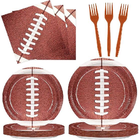 96Pcs Basketball Plates Napkins Basketball Birthday Party Supplies Basketball Paper Disposable Tableware Set Forks Sport Birthday Party Dinnerware Football