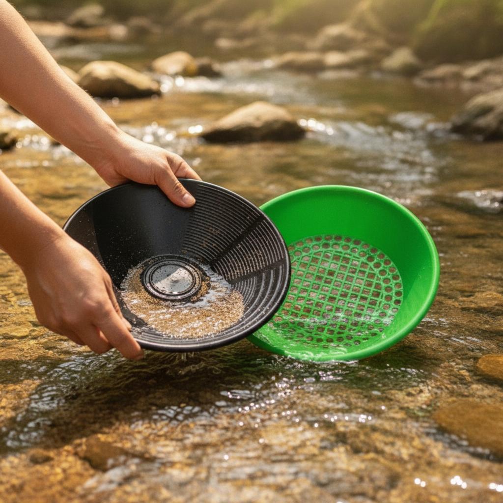 4 Pieces Gold Panning Kit with Hand Tools Portable Classifier Screen Vial Lightweight Equipment Long-Lasting for Hobbyists