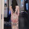 French Vintage Y2k V-Neck Midi Dress Women Casual Evening Party Dress Beach Style Boho Retro Elegant One Piece Dress Korean