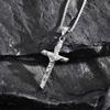 Stainless Steel Crucifix Necklace for Men Boys,Catholic Cross Pendant Necklace with Twisted Rope Chain,Faith Prayer Jewelry