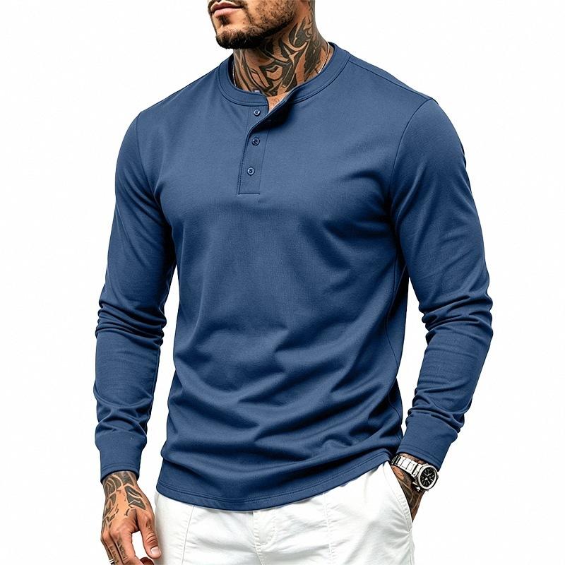 Herren S EU Größe Langarm T-Shirt Slim Fit Lässig Basisschicht