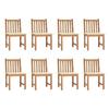 VidaXL Garden Chairs 8 Pcs with Cushions Solid Teak Wood