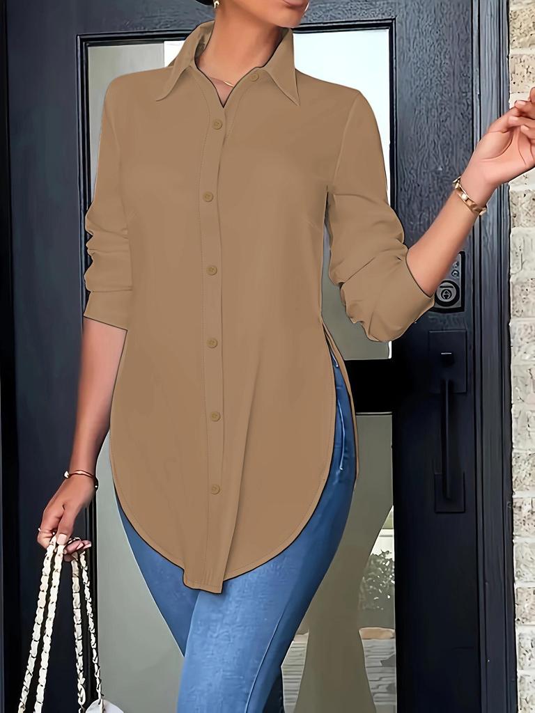 2024 Trendy Irregular Long Sleeve Women's Shirt - Four Seasons Fashion