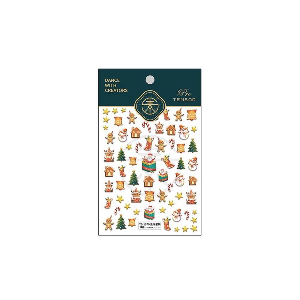 Santa Claus Elk Nail Stickers Christmas Nail Stickers Nail Art Decorations Snowflake Nail Decals