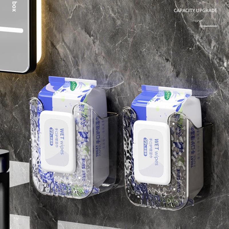 Bathroom Non Perforated Wall Mounted Wet Tissue Storage Box With Large Opening And Strong Load-Bearing Capacity