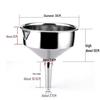 Large Stainless Steel Conical Oil Funnel with Fine Spout and Strainer