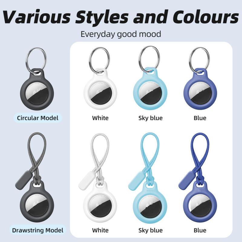 HdoorLink Bezpečný držák s popruhem pro pouzdro na iPhone Airtag Ochranný kryt Nárazník Příslušenství pro lokátor Proti poškrábání Klíčenka Pouzdro na AirTag