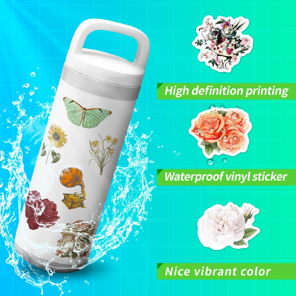 100 Stickers for Retro Stickers European and American Nostalgic Retro Objects Literary Patterns Stickers Stickers 4 Pictures