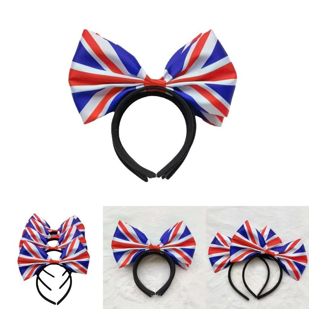 Stylish Union Jack Hairband Alice Headband With Large Bow Tie For Men And Women Platinum Jubilee