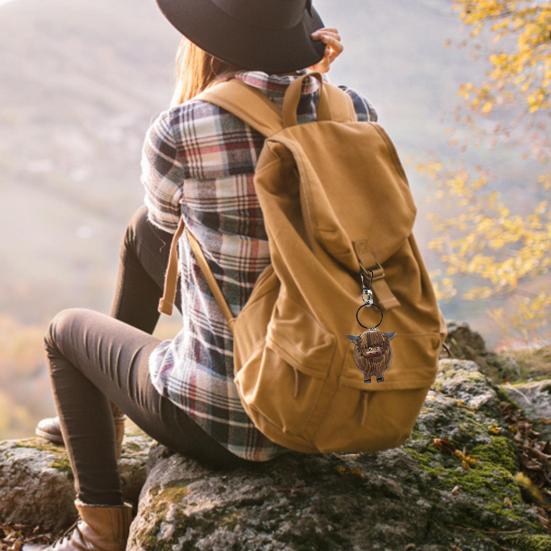 

Брелок для ключей, деревянный хайлендский коровий дизайн, очаровательное тонкое мастерство, креативное украшение, кольцо для ключей от автомобиля, подарок