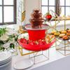 3 Tier Chocolate Fondue Fountain Auger Style US Standard Plug for BBQ Sauce Stainless Steel Heated