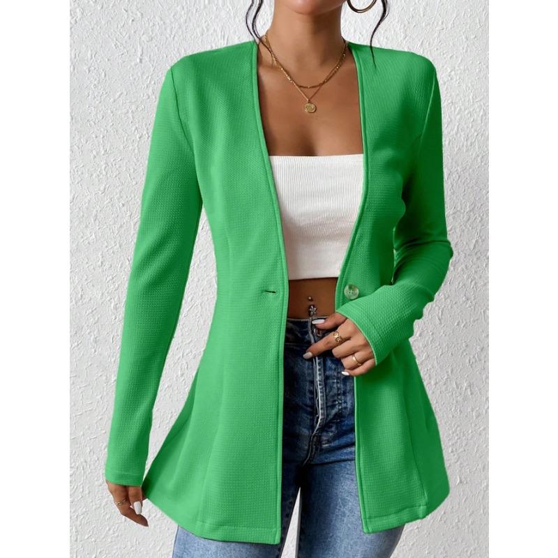 DAFIFY Women's Fashion Casual Solid Color Print Autumn Winter Long Sleeve Jackets & Coats