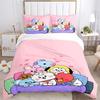 3pcs Kpop boy Character Bedding Set-Cute Cartoon Home Decor for Bedroom, Living Room, Hotel, Festival Gift, Travel Use, Daily Essentials1202