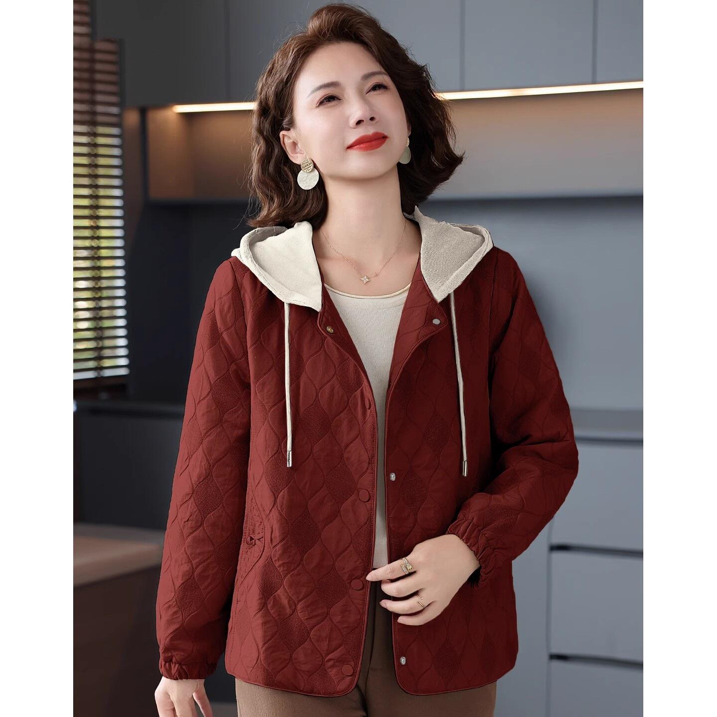 

Noble Lady Stylish Windbreaker: Fashionable Spring/Autumn Coat for Middle-Aged Women 50+ - Perfect for Mother s Day 6XL (165-175 Jin)
