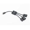 Micro USB OTG Hub Expansion Dock: One-to-Three Splitter with Power Supply for Mobile and Tablet.