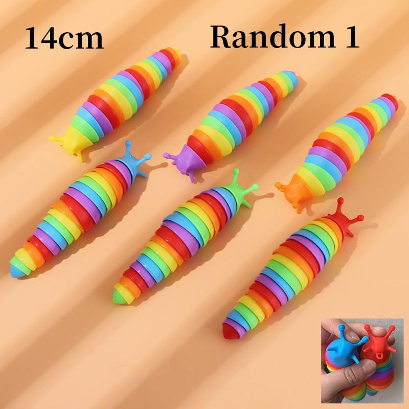 Toys Decompression Children's Adults Wriggling slug Caterpillar Fidget slug 3D Fun Vent toy  Jewelry Accessory