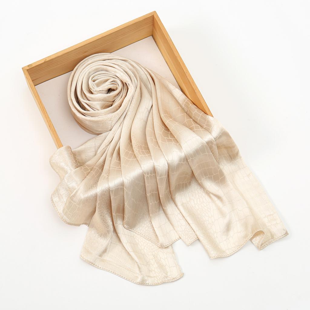 Glimmer Jacquard Satin Crinkle Hijab Silk Scarf Plain Muslim Women Hijabs Crepe Pleated Scarf Islam Women Turban Ramadan