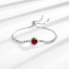 French Romantic 925 Silver Pull-Up 2 Carat Round Bag Zircon Imitation Moissanite Ladies Bracelet Wedding Jewelry