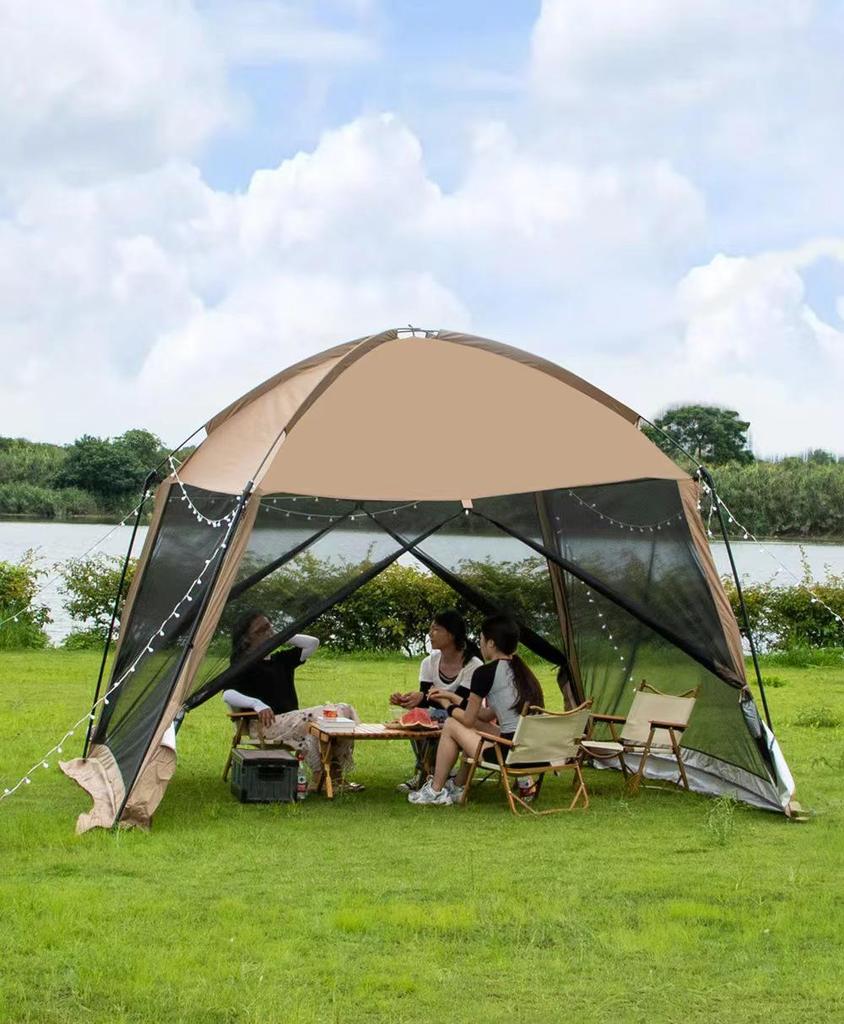 Four Seasons Rainproof Camping Tent: Mesh Anti-Mosquito Sunshade for Outdoor and Beach Use