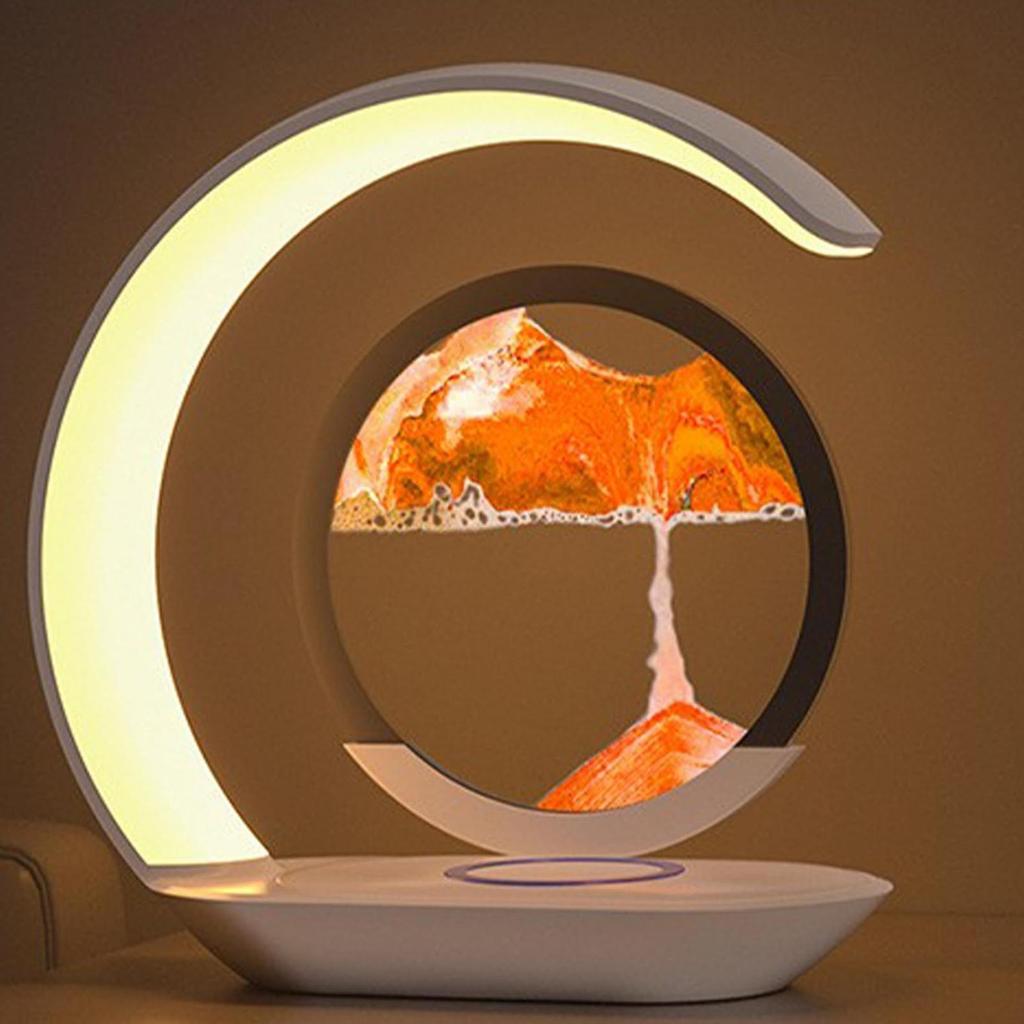Wireless Charging Light Moving Sand Art Wireless Magnetic Charger For Office Bedroom Table Night Bathroom Home Sensory