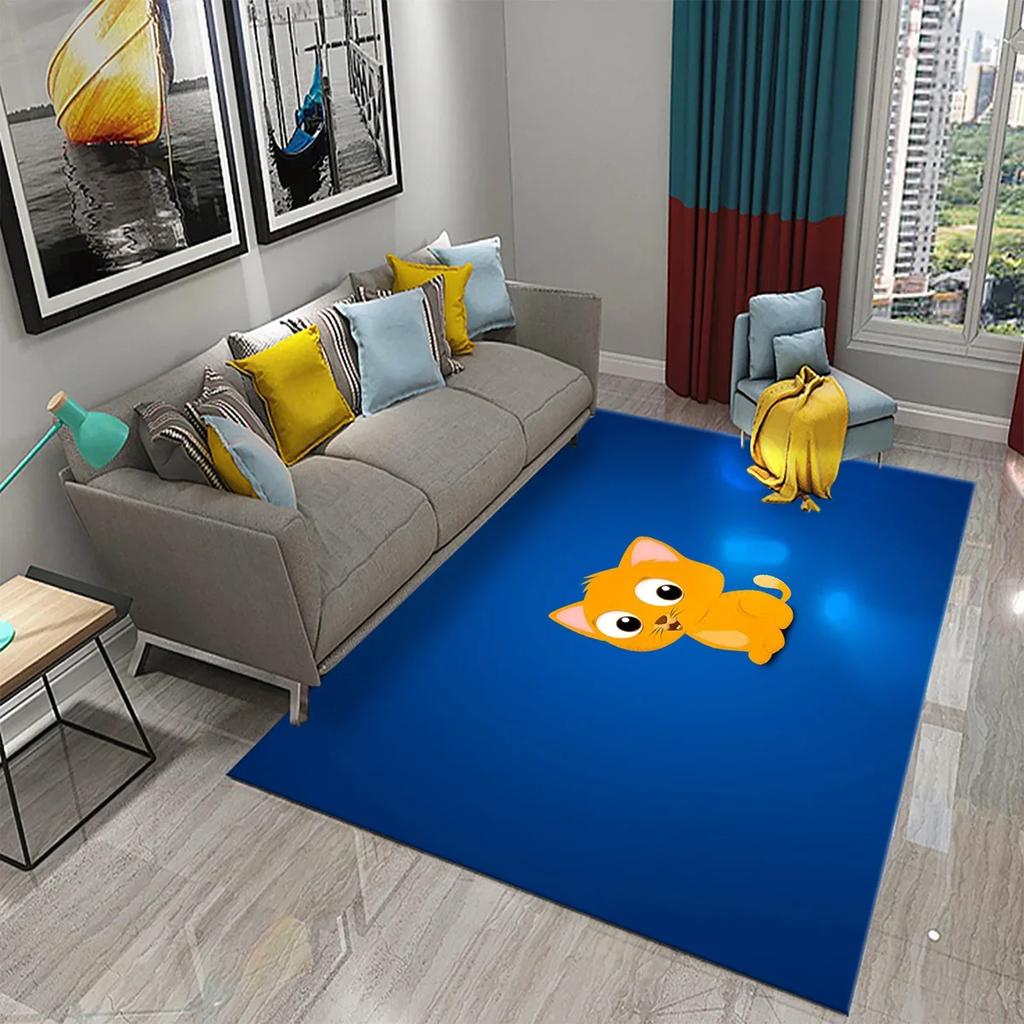 Cartoon Animal Cute Cat Pattern Carpet King Size Home Decor Bedroom Living Room Bathroom Household Floor Mat Non-slip Carpets