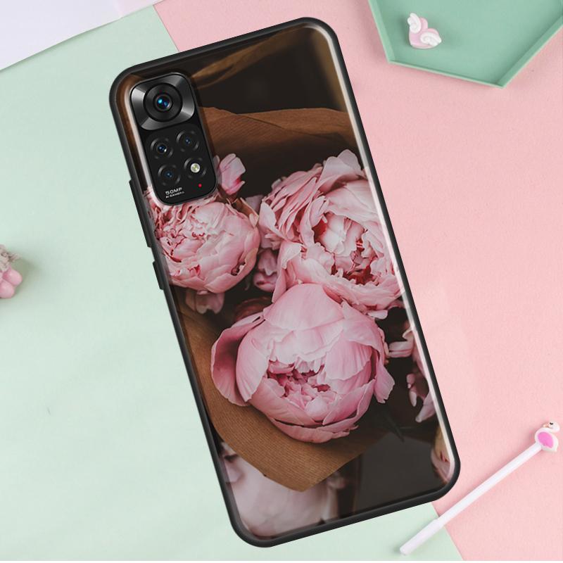 Bujori Floare frumoasă pentru Redmi Note 12 Pro Plus Husă pentru Redmi Note 10 8 9 11 Pro 12S 11S 10S 9S 9C 10C 12C