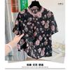 2025 Summer New Retro Flower Short-sleeved T-shirt Loose Shirt Top for Women