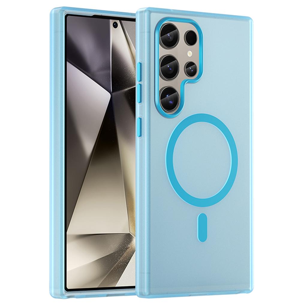 For Samsung Galaxy S24 Ultra Magnetic Case TPU+PC Slim Matte Translucent Phone Cover