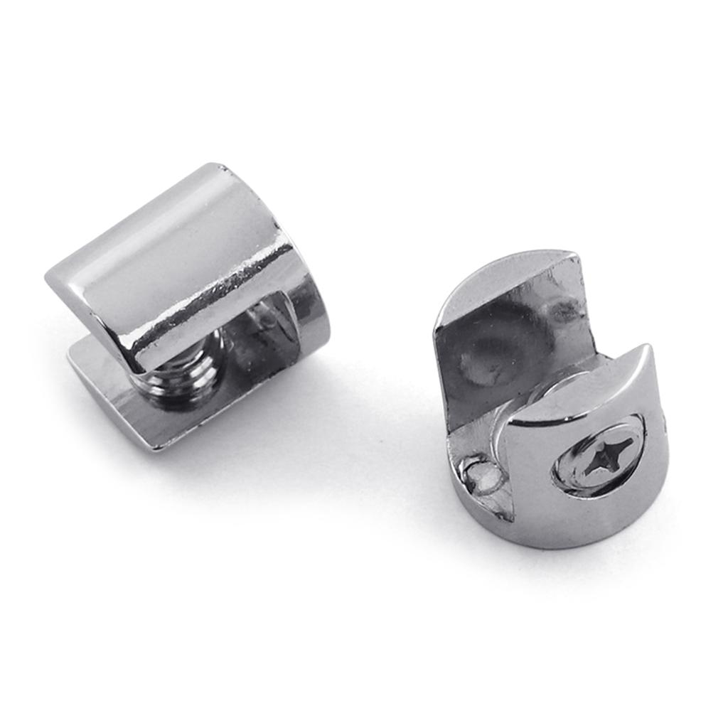10Pcs Glass Shelf Support Clamp Brackets Clip Bathroom Mirror Tight Clip Holder Glass Brackets Flat Back Mount Holder