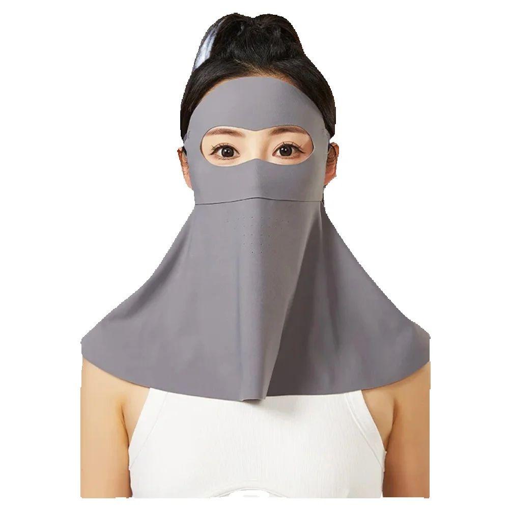 Ice Silk Full Face Mask Summer Breathable Anti-UV Sunscreen Neck Protection Face Cover Outdoor Sport UPF50+ Cycling Mask Scarf