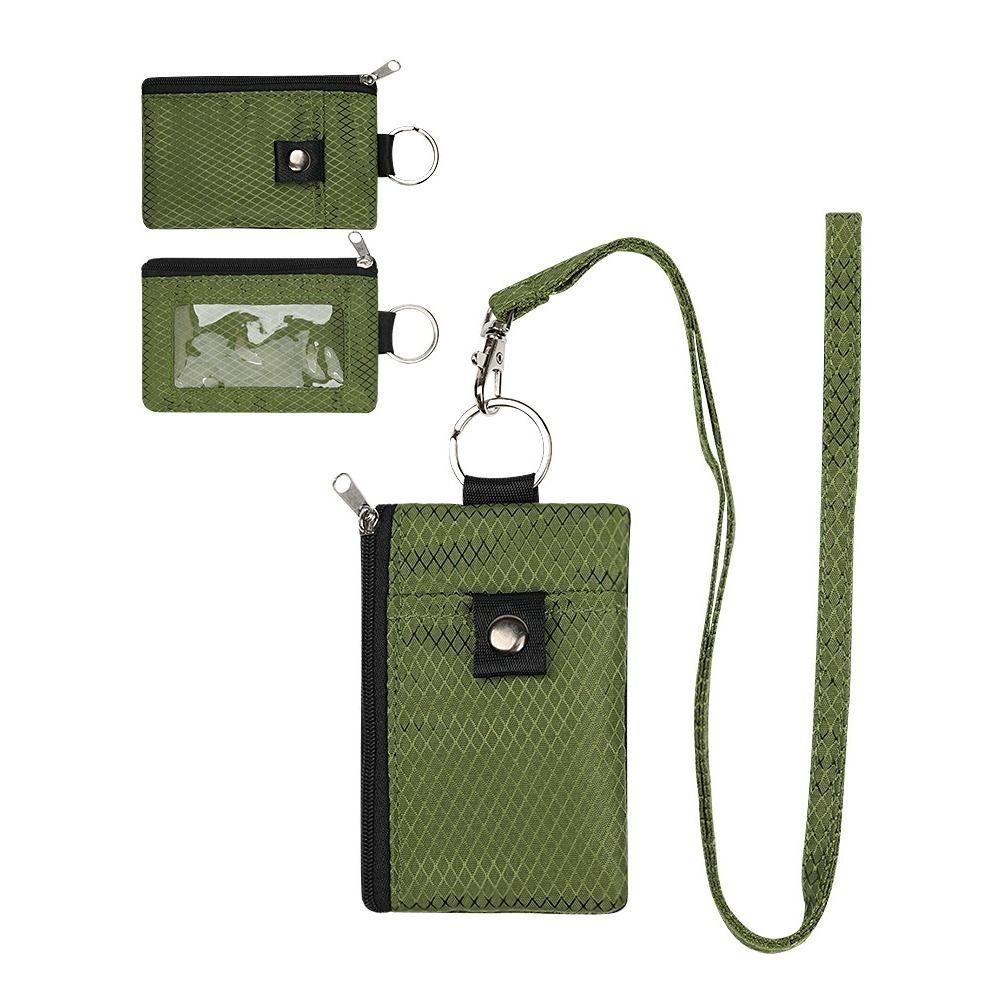 Waterproof RFID Blocking Wallet Lanyard Keychain Zipper Case Anti-Theft Wallet Slim Design ID Window Wallet Travel Use