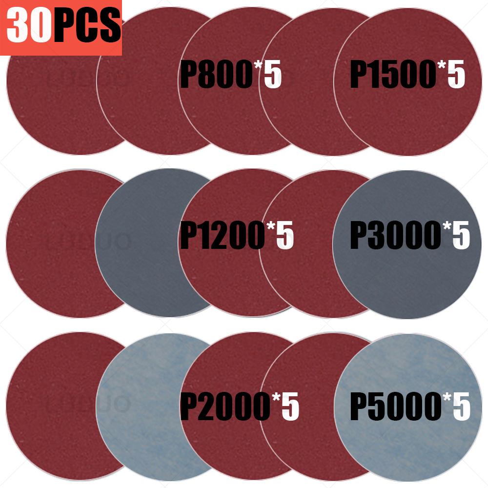 45/30/15 BUC Discuri Abrazive 3 Inch Pad de Lustruire Pad de Polisat Burete pentru Ceruire Kit Renovare Faruri Auto Polish Auto