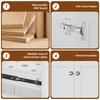 76 x 47 x 86 cm, Lavabo Autoportante, Laccato, Lavabo in Ceramica a Prova di Perdite, 8 Cassetti, Basso Rumore, Cerniere Soft-Close, Maniglie Argentate, Bianco.
