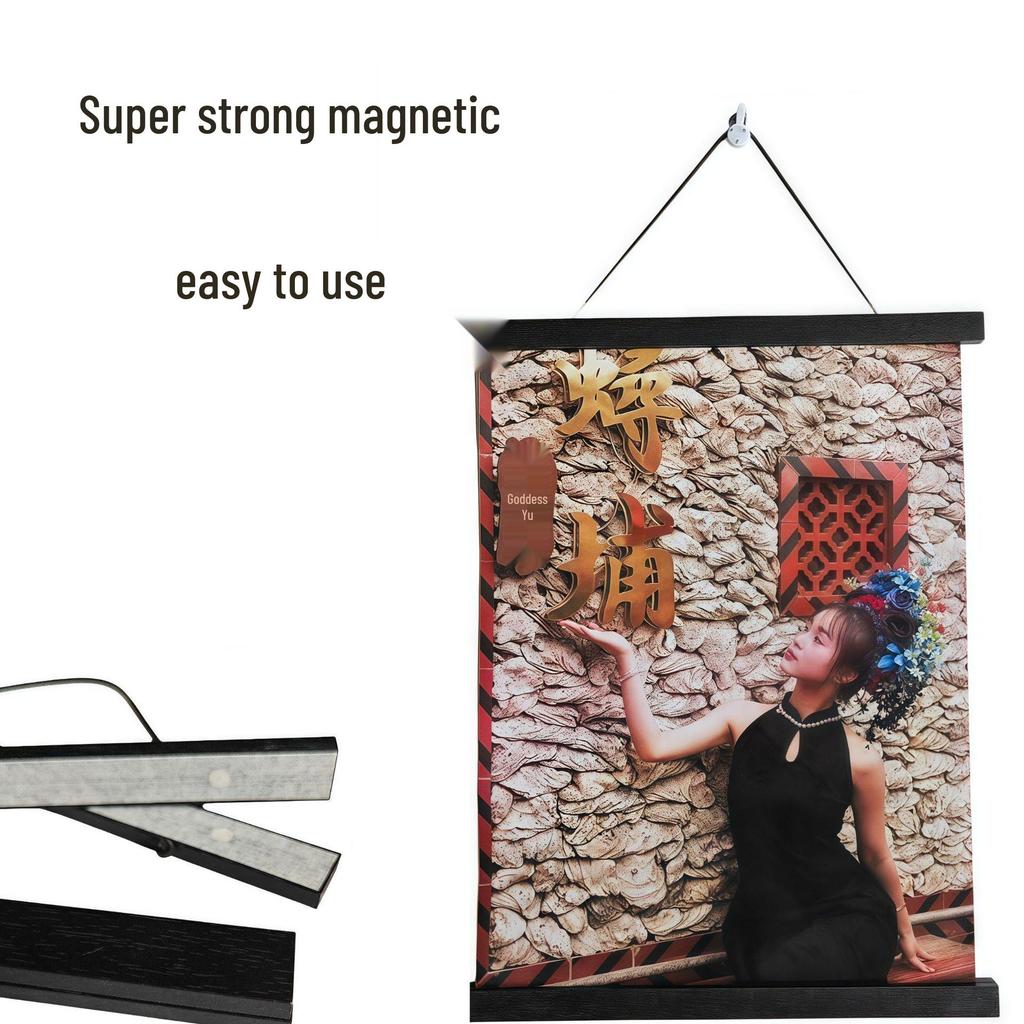 Moderner schlichter magnetischer Aufhängerahmen aus Massivholz für DIY-Ölgemälde & Fotos